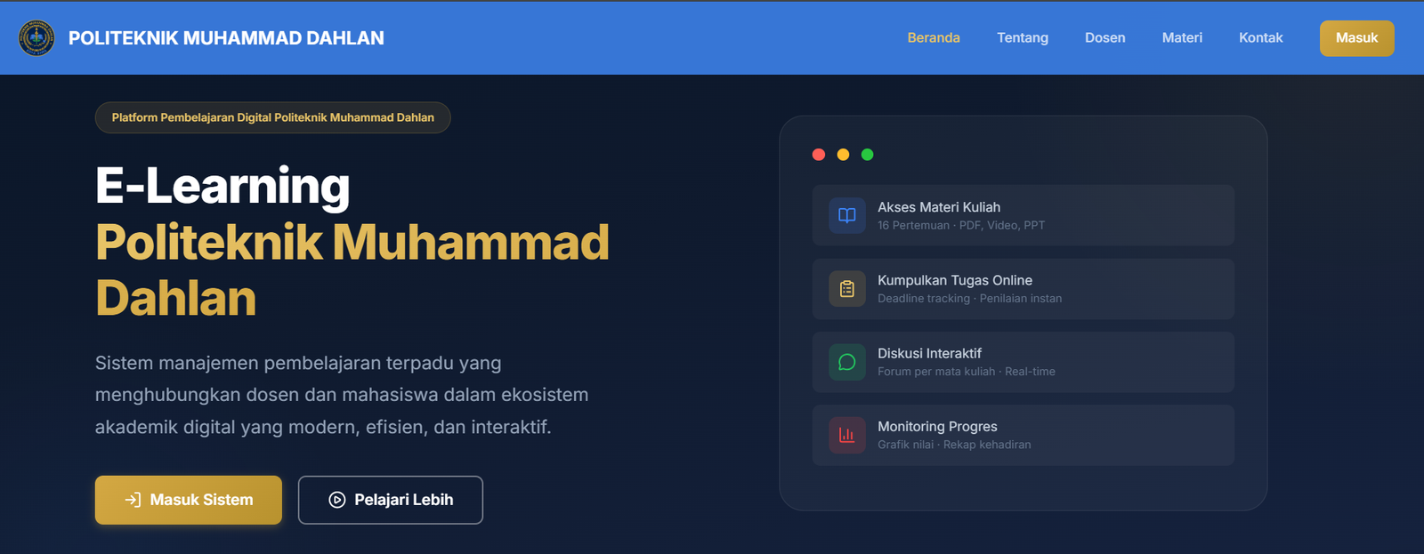 E-Learning Politeknik Muhammad Dahlan