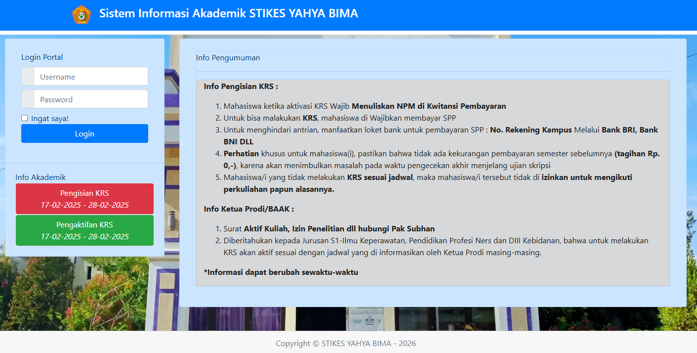 SIAKAD STIKES Yahya Bima